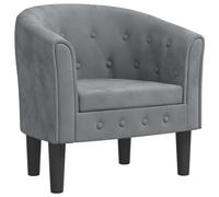 vidaXL Fauteuil cabriolet – Accoudoirs, dossier et siège rembourrés – Gris foncé velours