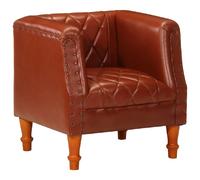 vidaXL Chaise cabriolet - Marron Cuir de chèvre