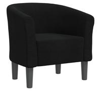 vidaXL Fauteuil cabriolet - avec accoudoirs, dossier et siège rembourré, tissu noir