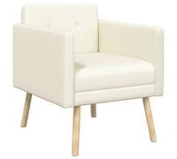 vidaXL Chaise d'appoint Crème Tissu en Velours côtelé