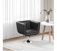 vidaXL Fauteuil Design Club en similicuir et acier chromé Blanc/Noir