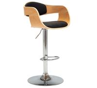 vidaXL Chaise de Bar Tabouret de Bar Chaise de Bistro Chaise de Comptoir Chaise de Salon Tabouret de Café Bureau Maison Noir Similicuir Bois Courbé
