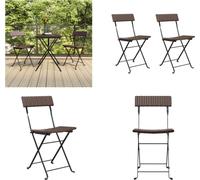 vidaXL Chaise de bistrot 2 pcs. Pliable Marron Poly Rotin et Acier - Chaise Bistro Pliable - Chaises Bistro Pliables - Meubles de jardin - Outdoor Möbel