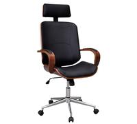 vidaXL Chaise de bureau avec appuie-tête - Bois cintré