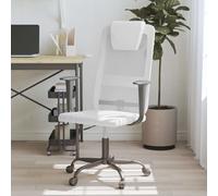 vidaXL Chaise de bureau blanc tissu en maille et similicuir