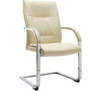 vidaXL Chaise de bureau cantilever Crème Similicuir