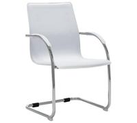 vidaXL Chaise de Bureau Cantilever Fauteuil de Bureau avec Accoudoirs Siège de Bureau Chaise pour Office Ergonomique Maison Intérieur Similicuir Blanc