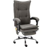vidaXL Chaise de bureau de massage Gris Tissu Gris G