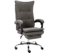 vidaXL Chaise de Bureau Fauteuil d'Ordinateur Inclinable Siège de Bureau Fauteuil Ergonomique Chaise Réglable Maison Intérieur Gris Tissu Gris G