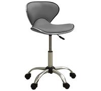 vidaXL Chaise de Bureau Siège de Bureau Chaise Pivotante d'Ordinateur Siège Ergonomique Maison Intérieur Hauteur Réglable Gris Similicuir