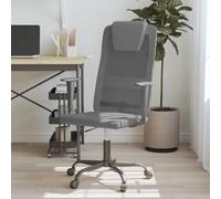 vidaXL Chaise de bureau gris tissu en maille et similicuir