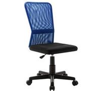 vidaXL Chaise de bureau Noir et bleu 44x52x100 cm Tissu en maille
