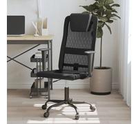 vidaXL Chaise de bureau noir tissu en maille et similicuir