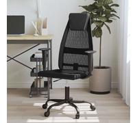 vidaXL Chaise de bureau noir tissu en maille et similicuir