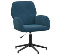vidaXL Chaise de Bureau pivotante 54 x 55 x 90 cm Bleu Velours