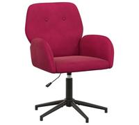 vidaXL Chaise de Bureau pivotante 54 x 55 x 90 cm Bordeaux Velours