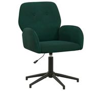 vidaXL Chaise de Bureau pivotante 54 x 55 x 90 cm Vert foncé Velours