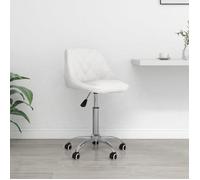 vidaXL Chaise pivotante de bureau 335189 Similicuir Blanc Hauteur réglable