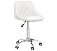 vidaXL Chaise de Bureau Pivotante Chaise d'Ordinateur Siège de Bureau Fauteuil d'Ordinateur Intérieur Hauteur Réglable Blanc Similicuir