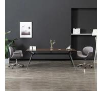 vidaXL Chaise de bureau pivotante - Gris Tissu
