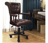 vidaXL Chaise de Bureau Pivotante Mobilier de Bureau Marron Fauteuil de Bureau