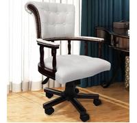vidaXL Chaise de Bureau Pivotante Mobilier de Bureau Blanc Fauteuil de Bureau 20041