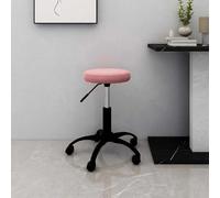 Chaise de bureau pivotante rose velours Rose G