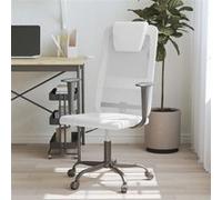 vidaXL Chaise de bureau réglable en hauteur blanc Blanc G