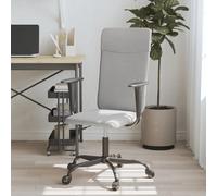 vidaXL Chaise de bureau réglable en hauteur gris clair tissu