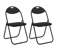 vidaXL Chaise de dîner pliante 2 pcs Noir 48 x 43,5 x 81 cm