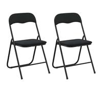 vidaXL Chaise de dîner pliante 2 pcs Noir 48 x 44 x 78 cm