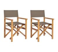 vidaXL Chaise de Directeur 100% Polyester Teck Solide, Chaise Pliante Ergonomique pour Jardin et terrasse, Assise en Teck résistant à l’Eau, mobilier extérieur Compact et stylé