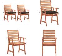 vidaXL Chaise de jardin 2 pcs. avec coussins bois massif acacia - Chaise de jardin - Chaise de jardin en bois - Holz Gartenstühle