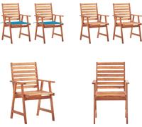 vidaXL Chaise de jardin 2 pcs. avec coussins bois massif acacia - Chaise de jardin - Chaise de jardin en bois - Holz Gartenstühle