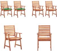 vidaXL Chaise de jardin 2 pcs. avec coussins bois massif acacia - Chaise de jardin - Chaise de jardin en bois - Holz Gartenstühle