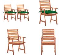 vidaXL Chaise de jardin 2 pcs. avec coussins bois massif acacia - Chaise de jardin - Chaise de jardin en bois - Holz Gartenstühle
