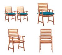 vidaXL Chaise de jardin 2 pcs. avec coussins bois massif acacia - Chaise de jardin - Chaise de jardin en bois - Holz Gartenstühle