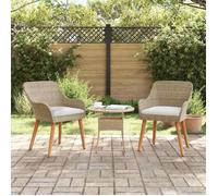 vidaXL Chaise de jardin, lot de 2, beige, 62,5 x 55 x 82 cm, rotin synthétique