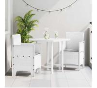 vidaXL Chaise de jardin avec coussins, lot de 2, blanc, 53 x 49 x 85 cm, polypropylène