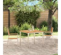 vidaXL Chaise de jardin 2 pcs Bois d'acacia massif et acier inoxydable