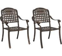 vidaXL Chaise de jardin 2 pcs bronze 55 x 56,5 x 91cm aluminium