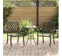 vidaXL Chaise de jardin, lot de 2, bronze, 56 x 55 x 92,5 cm, aluminium