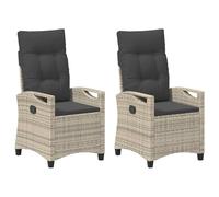 vidaXL Chaise de Jardin 2 pcs Gris Clair et Gris foncé, Chaise Longue Tendance, détente en Jardin et terrasse, mobilier d'extérieur résistant aux intempéries et Ergonomique