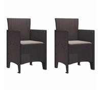 vidaXL Chaise de jardin 2 pcs Marron 53 x 49 x 85 cm Polypropylène 847454