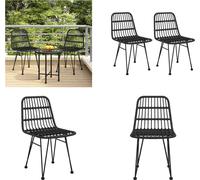 vidaXL Chaise de jardin 2 pcs noir 48x62x84 cm rotin PE - Chaise de jardin - Chaise d'extérieur - Chaise de terrasse