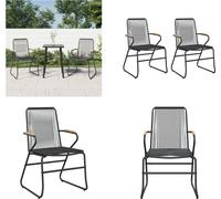 vidaXL Chaise de jardin 2 pcs noir 58x59x85,5 cm PVC Rotin - Chaise de jardin - Chaise Lounge - Chaise de terrasse