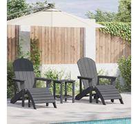 vidaXL Chaise de jardin 3 pcs Gris clair Polyéthylène