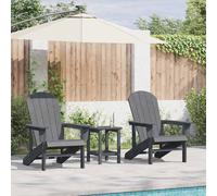 vidaXL Chaise de jardin 3 pcs Gris clair Polyéthylène