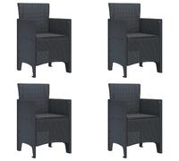 vidaXL Chaise de jardin, lot de 4, anthracite, 53 x 49 x 85 cm, polypropylène