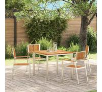 vidaXL Chaise de jardin 4 pcs Bois de teck massif et acier inoxydable